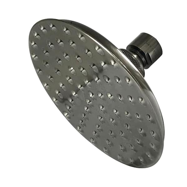 Kingston Brass Victorian 1-Spray Patterns 5-1/4 in. H Brass Wall Mount Fixed Shower Head in Black Stainless
