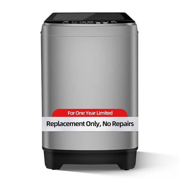 2.2 cu. ft. Full-Auto Portable Top Load Washer with 10-Wash Cycles, Glass Top Lid, for Dorm, Apt, Small Space in Grey