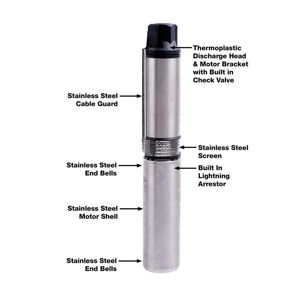 1 HP Stainless Steel Submersible Deep Well Water Pump