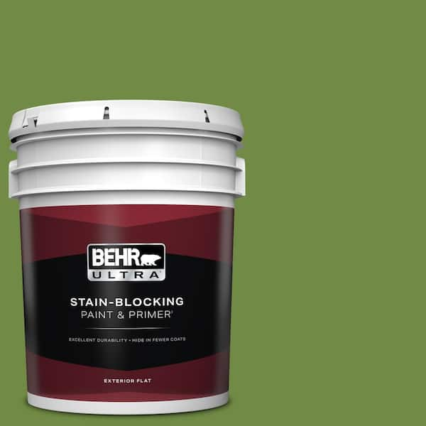 BEHR ULTRA 5 gal. #S-H-420 Shamrock Flat Exterior Paint & Primer