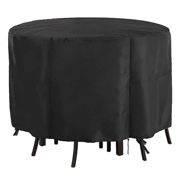 90x43 Inch Waterproof Oxford Fabric Round Patio Outdoor Table Cover with Windproof Design