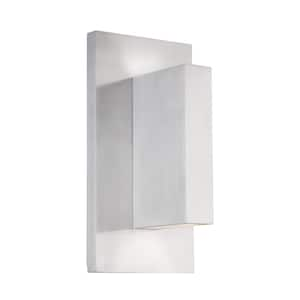 Vista 9-in 1 Light 7-Watt Brushed Nickel Integrated LED Exterior Wall Sconce