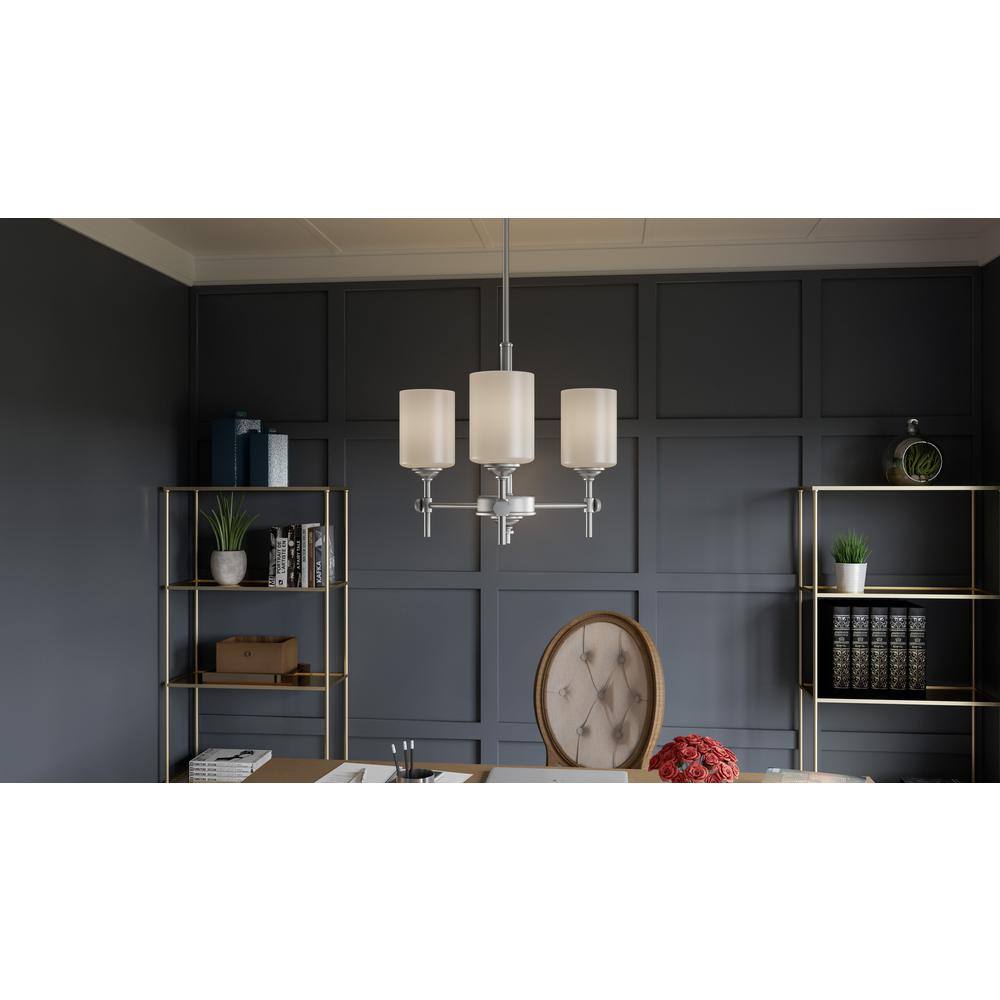 Aria 17" Polished Nickel and Glass 3-Light Pendant