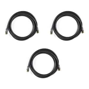 6 ft. RG-6 Coaxial Cable, Black (3-Pack)