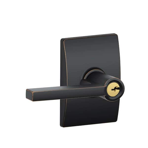 Schlage Century Collection Latitude Aged Bronze Keyed Entry Lever-DISCONTINUED