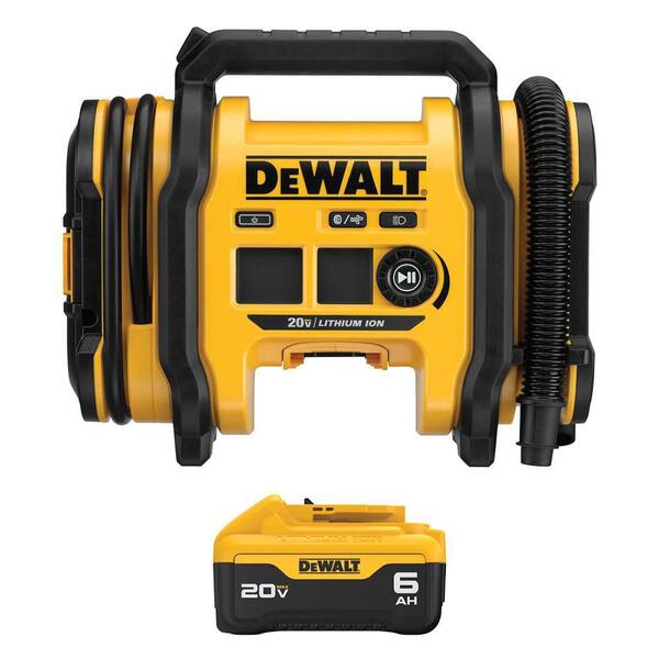 20V MAX Lithium-Ion Cordless Electric Portable Inflator with 20V MAX Lithium-Ion 6. 0Ah Battery Pack