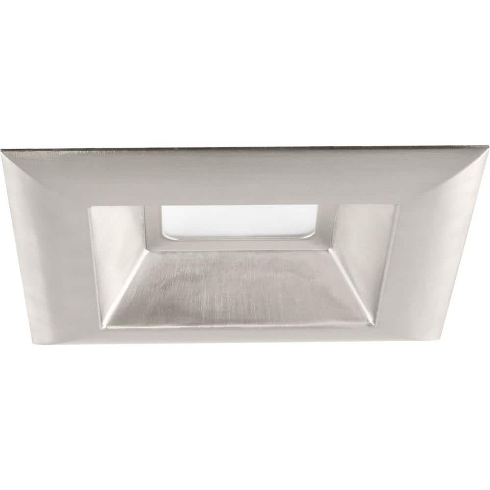 Progress Lighting Retrofit Square 6 in. Brushed Nickel Integrated LED Recessed Trim