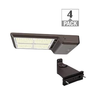 1000-Watt Equivalent Integrated LED Bronze Area Light Straight Arm Kit 24000-43500lms TYPE 5 Adjust Lumens CCT (4-Pack)