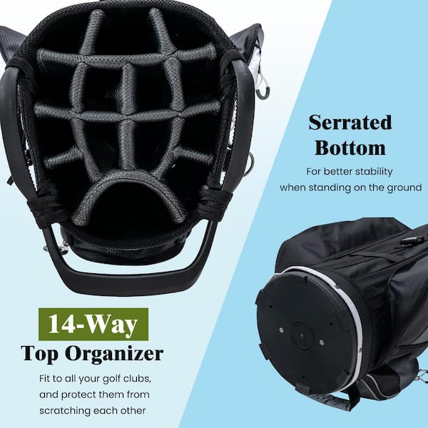 Golfickers Rough Bag Set （TOTE & CART） HONEY JOY Golf Cart Bag 14-Dividers Top Clubs Organizer with 7