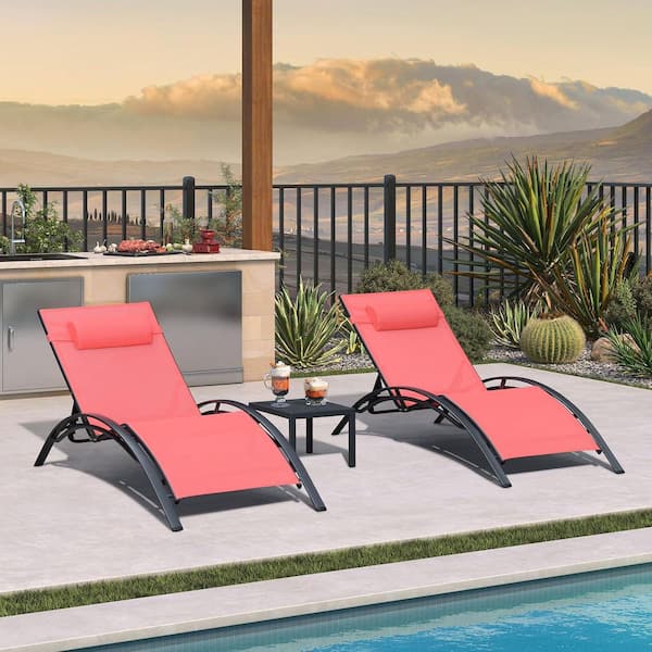 PURPLE LEAF Oversized Chaise Lounge Outdoor Beach Pool Sunbathing Lawn Lounger Recliner Chair