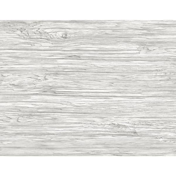 LILLIAN AUGUST Luxe Retreat Cove Gray Washed Shiplap Embossed Vinyl Unpasted Wallpaper Roll (60.75 sq. ft.)