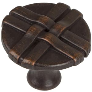 1-1/4 in. Dia Oil Rubbed Bronze Gift Weave Cabinet Knob (10-Pack)