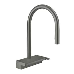 Aquno Select Single-Handle Pull Down Sprayer Kitchen Faucet with QuickClean in Brushed Black Chrome