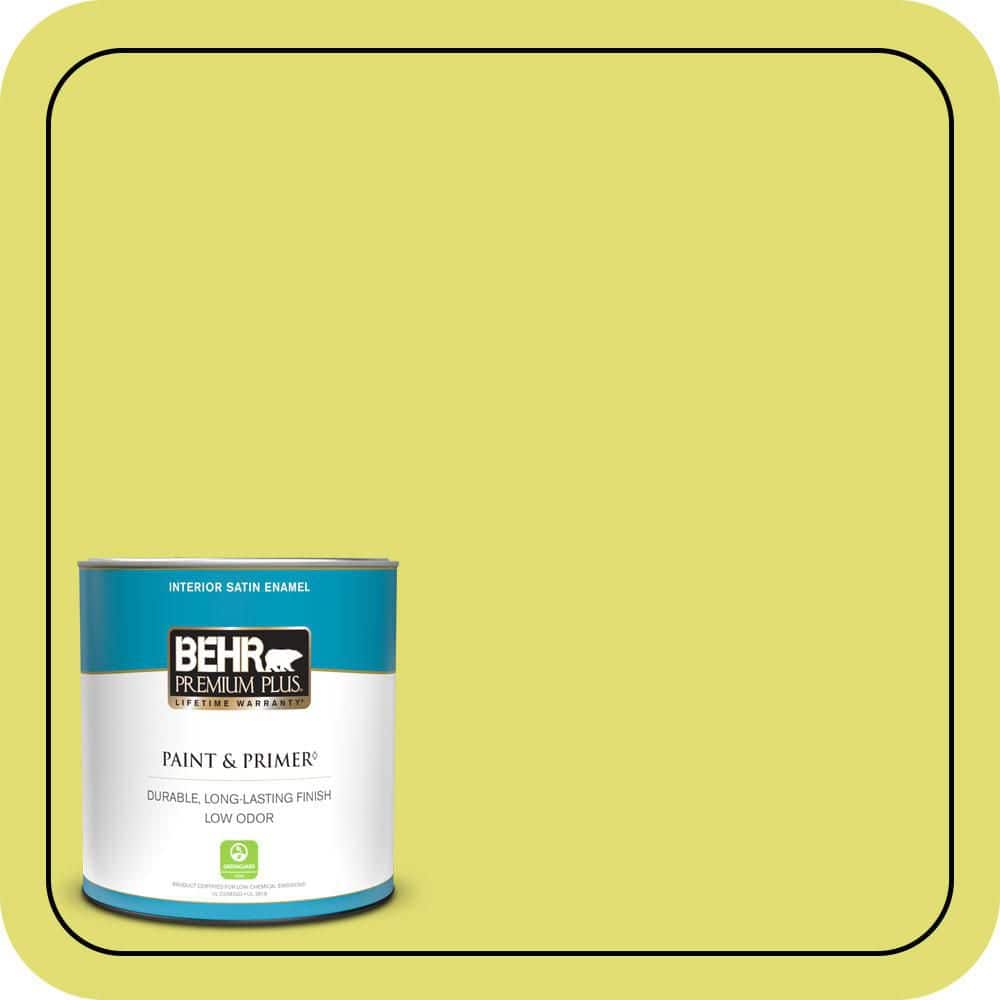 1 qt. #400B-4 Citron Satin Enamel Low Odor Interior Paint & Primer price history on PriceWatchPro