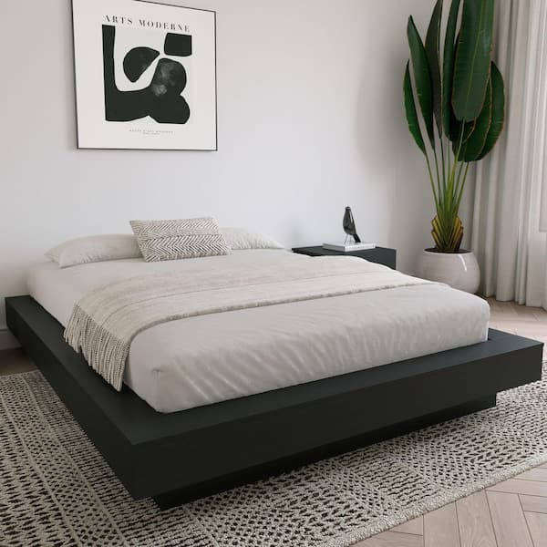 Marconi Black Engineered Wood Frame King Size Platform Bed