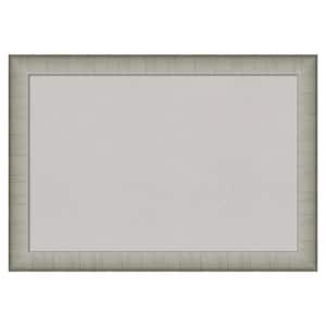 Elegant Brushed Pewter Narrow Framed Grey Corkboard 27 in. x 19 in Bulletin Board Memo Board