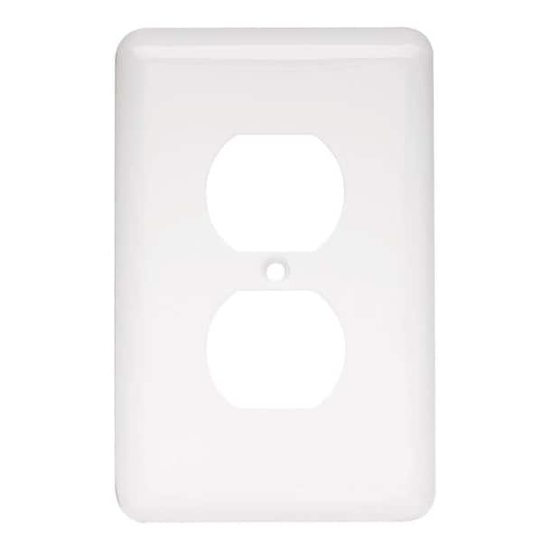 Liberty White 1-Gang Duplex Outlet Wall Plate (1-Pack)