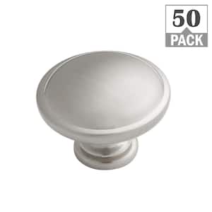 1.26 in. Satin Nickel Round Mushroom Cabinet Knob (50-Pack)
