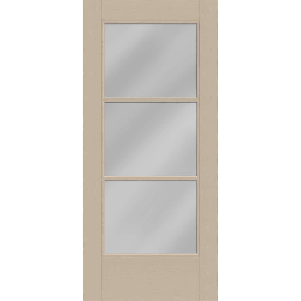 Legacy 30 in. x 80 in. Universal Handing Icon 3-Lite Modern Clear Glass Sandstone Fiberglass Front Door Slab price history on PriceWatchPro