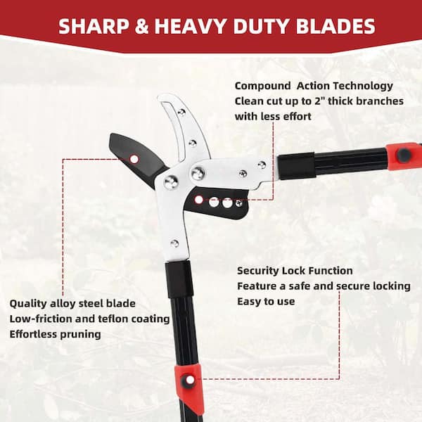 28-41 in. Garden Shears Set Heavy Duty Anvil Loppers, 2 in