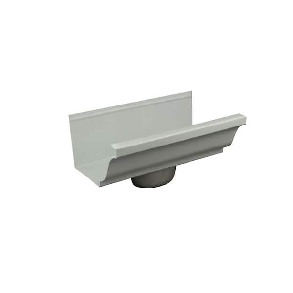 5 in. x 0.5 ft. Brown Aluminum Gutter End with Outlet 5 in. x 0.5 ft. Brown Aluminum Gutter End with Outlet