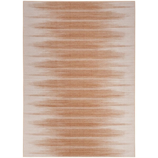 Nourison Vintage Home Brown 4 ft. x 6 ft. Abstract Contemporary Area Rug