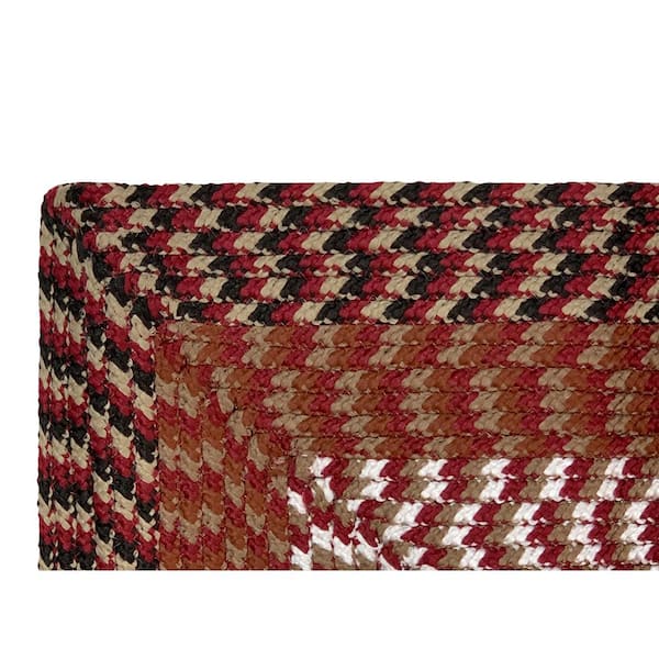 Alpine Braid Collection Burgundy Stripe 96" x 96" 100% Polypropylene Reversible Indoor Area Rug