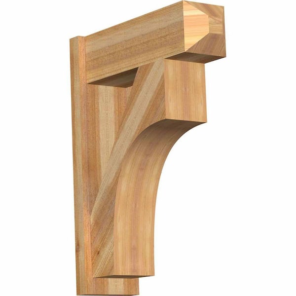 Ekena Millwork 8 in. x 32 in. x 24 in. Westlake Craftsman Rough Sawn Western Red Cedar Outlooker