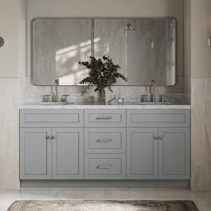 Hamlet 72 in. W x 21.5 in. D x 34.5 in. H Double Freestanding Bath Vanity Cabinet Only in Grey