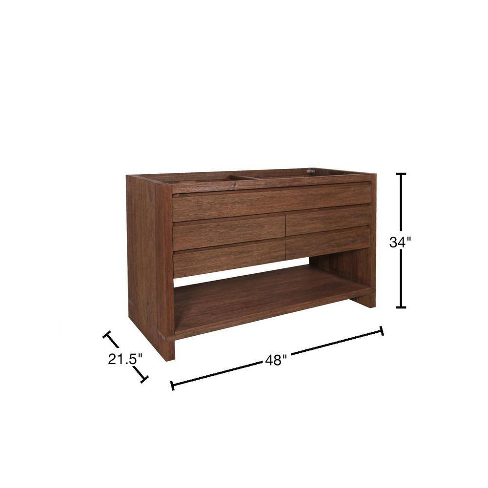Refined Teak 48'' Double Free-Standing Vanity Base
