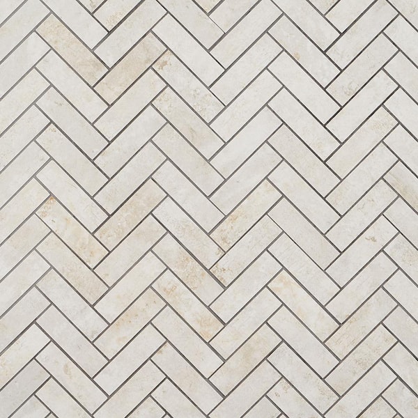 Ivy Hill Tile Mantis Ivory 10.03 in. x 10.62 in. Matte Porcelain Floor and Wall Mosaic Tile (0.75 sq. ft. /Each)