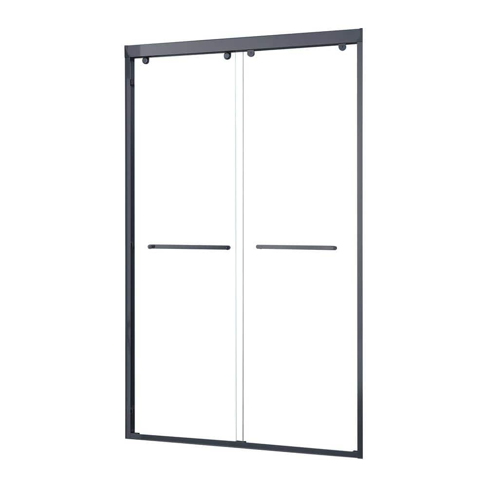 44 in. to 48 in. W x 75 in. H Sliding Framed Shower Door in Matte Black Finish with Clear Glass price history on PriceWatchPro
