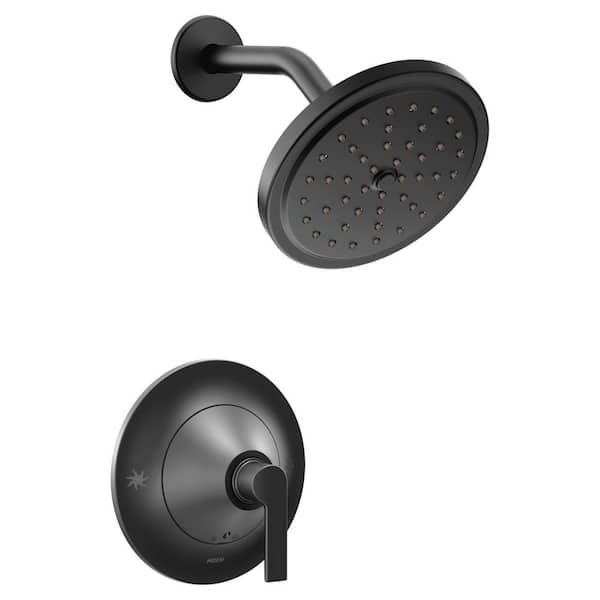 MOEN Doux Single-Handle Eco-Performance Posi-Temp Shower Faucet Trim Kit in Matte Black (Valve Not Included)