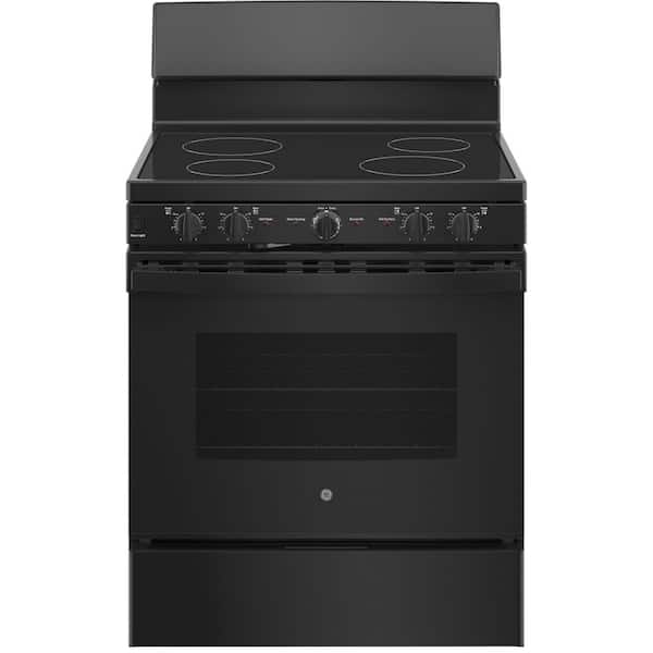 GE 30 in. 5.0 cu. ft. Electric Range with Self-Cleaning Oven in Black