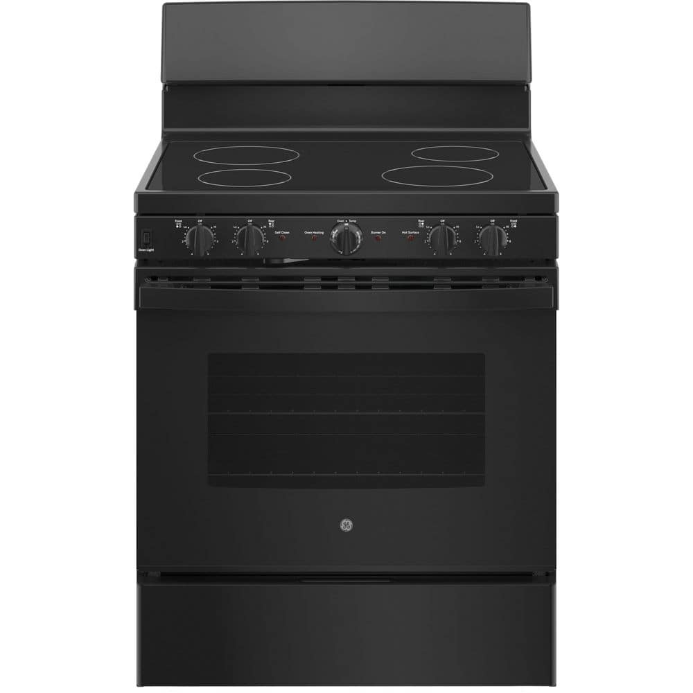 Black 30" Free-Standing Electric Range with Self-Cleaning Oven