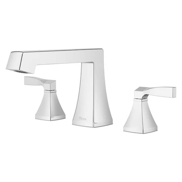 Holliston 2-Handle Deck Mount Roman Tub Faucet in Polished Chrome