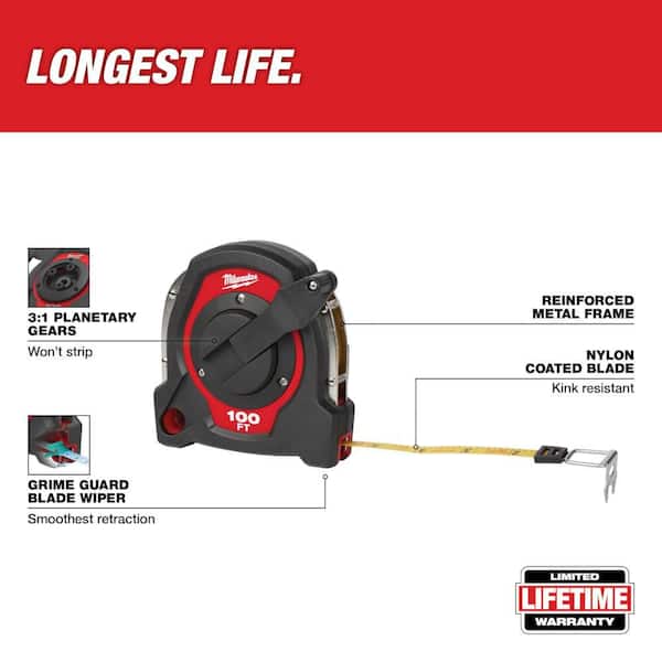 100 ft. Closed Reel Long Tape Measure