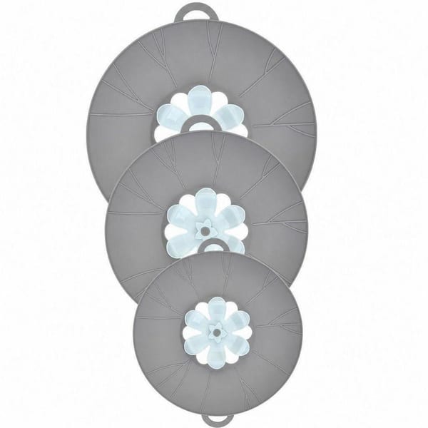 3-Piece Silicone Lids Set, Microwave Splatter Cover, Multi-Function Kitchen Covers, Fridge Safe, Dishwasher Safe