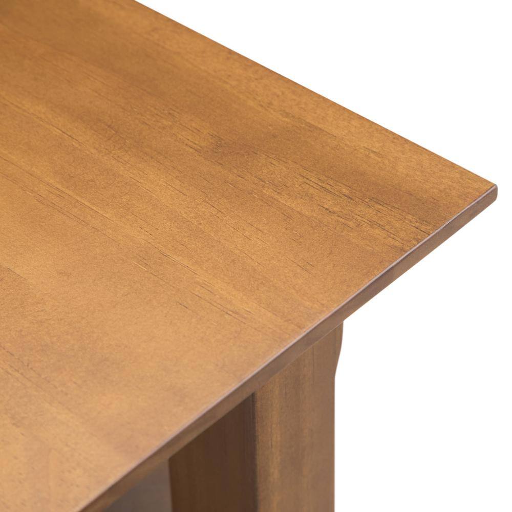 Acadian Solid Wood 14" Light Golden Brown Narrow Side Table with Storage