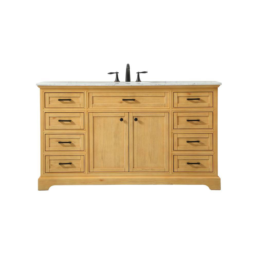 Timeless Home 60 in. W x 21.5 in. D x 35 in. H Single Bathroom Vanity in Na