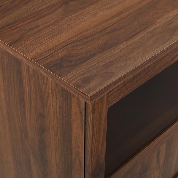 Walker Edison Furniture Company 70 in. Farmhouse Dark Walnut Wood