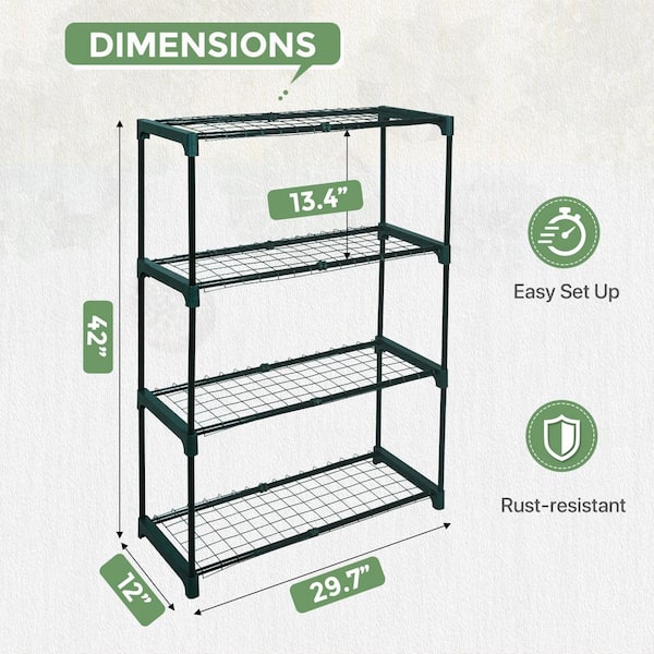 EAGLE PEAK Greenhouse Shelving Staging Double 4 Tier, Outdoor / Indoor