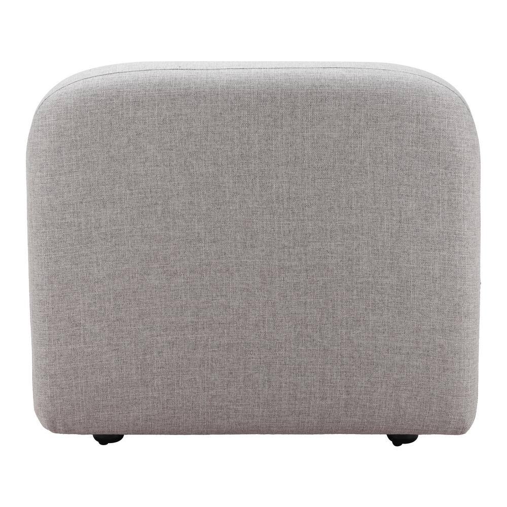 Gray Poly Linen Armless Accent Chair with Plywood Frame