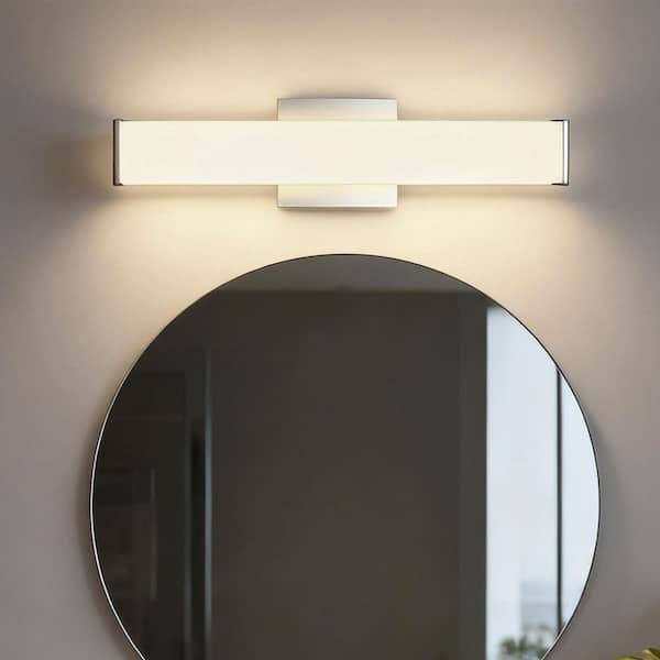 24 in. 1-Light 20W White Integrated LED Vanity Light, Modern Bathroom Wall Sconce Light Bar for Mirror and Makeup