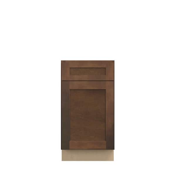 Amherst Shaker 18 in. W x 34.5 in. H x 24 in. D in Walnut Plywood Assembled Pullout Trash Can with Soft Close