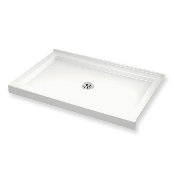 MAAX B3Round 32 in. x 48 in. Single Threshold Shower Base in White