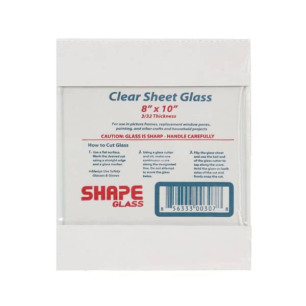 Unbranded 8 in. x 10 in. x .093 in. Clear Glass