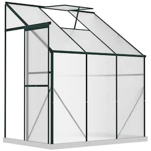 100 in. W x 50 in. D x 87 in. H Aluminum Polycarbonate Walk-In Garden Greenhouse with Roof Vent for Plants Herbs