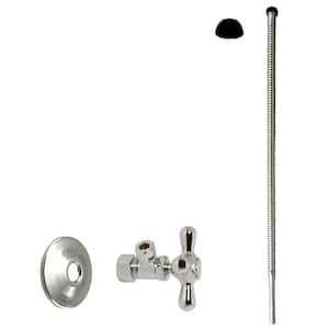 5/8 in. x 3/8 in. OD x 20 in. Corrugated Supply Line Kit with Cross Handle Angle Shut Off Valve, Polished Nickel