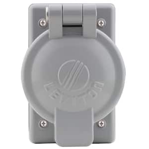 1-Gang Weather-Resistant FS Mount Cover Plate with Vertical Self Closing Lid for 2.15 in. Dia 50 Amp Outlet, Aluminum